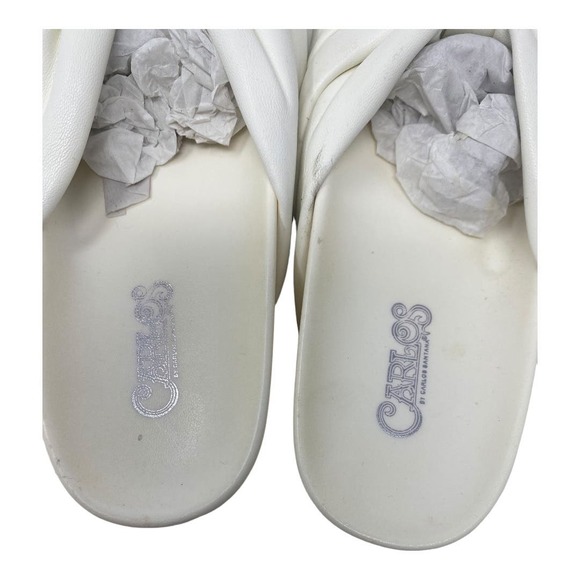 NEW Carlos by Carlos Santana Florita Slide Sandals 6.5 White Open Toe Slip On - Picture 6 of 7